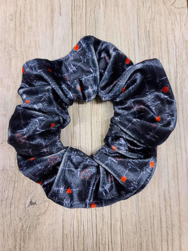 Infinity Collection Nurse Hair Scrunchie â€“ Heartbeat Pattern Premium Velvet Elastic Hair Tie for Women, Nurses, Medical Students â€“ Cute Ponytail Holder for Work, Gifts, and Daily Wear - Image 5